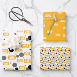 Hoja De Papel De Regalo Patrón de puntos y etiquetas de perros de "clase d