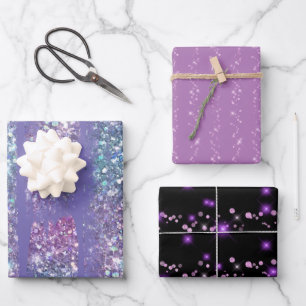 Hoja De Papel De Regalo patrón de púrpura brillante falso