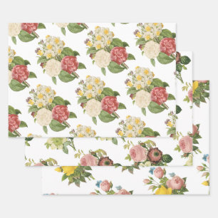 Hoja De Papel De Regalo Patrón de ramo de flores