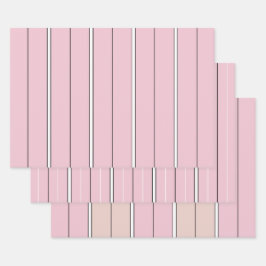 Hoja De Papel De Regalo Patrón de raya vertical de rosa suave minimalista