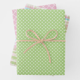 Hoja De Papel De Regalo Patrón de rayas azul rosa verde Shabby Chic