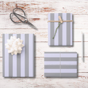 Hoja De Papel De Regalo Patrón de rayas en gris y lavanda