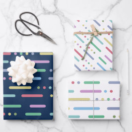 Hoja De Papel De Regalo Patrón de rayas y puntos de pastoreo