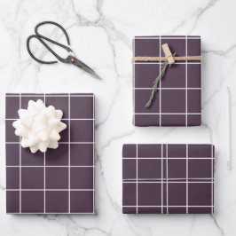 Hoja De Papel De Regalo Patrón de rejilla estética de fondo morado oscuro