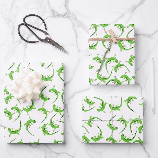 Hoja De Papel De Regalo Patrón de reptil Gecko Lizard (Anverso)