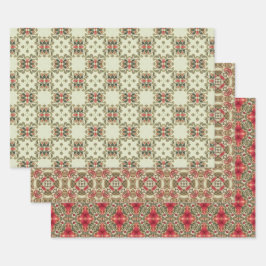 Hoja De Papel De Regalo Patrón de resumen de vibraciones de Apple Fruit Vi
