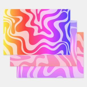 Hoja De Papel De Regalo Patrón de resumen del arco iris del arco iris de S