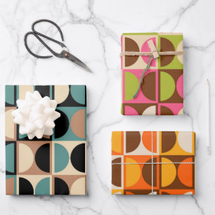 Hoja De Papel De Regalo Patrón de resumen geométrico moderno de mediados d
