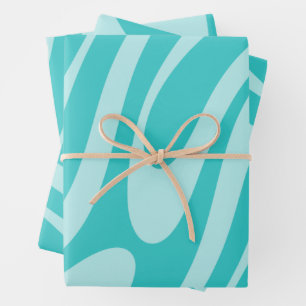 Hoja De Papel De Regalo Patrón de resumen retro de bucles ondulados en Aqu