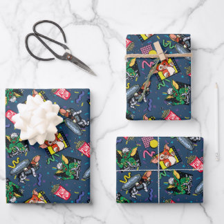 Hoja De Papel De Regalo Patrón de Retrowave de Gremlins™ de los 80