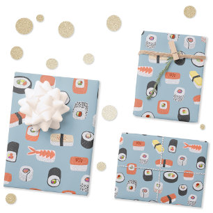 Hoja De Papel De Regalo Patrón de rollo Sushi Nigiri Maki