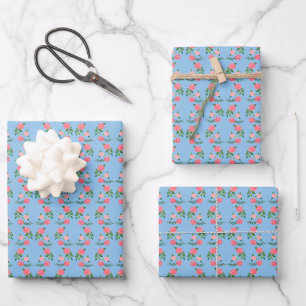 Hoja De Papel De Regalo Patrón de Rosas de té dulce floral suave