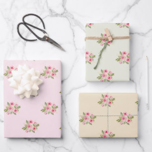Hoja De Papel De Regalo Patrón de Rosas pintados