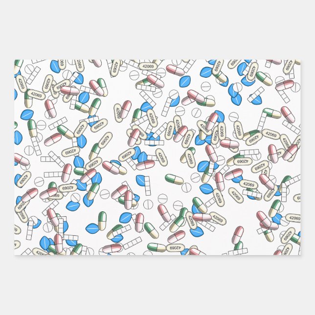 Hoja De Papel De Regalo Patrón de salpicaduras de pastillas (Anverso)