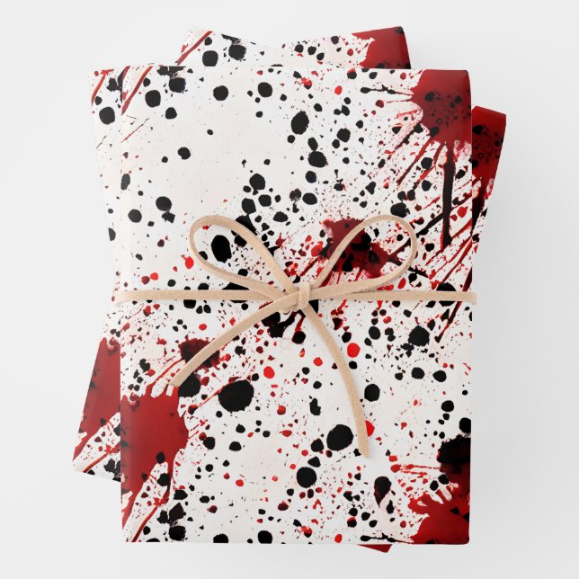 Hoja De Papel De Regalo Patrón de salpicaduras de sangre roja (In situ)