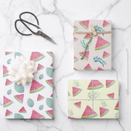 Hoja De Papel De Regalo Patrón de sandía Acuarela pintada a mano