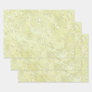 Hoja De Papel De Regalo Patrón de seda falsa sedosa en amarillo brillante