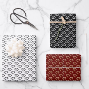 Hoja De Papel De Regalo Patrón de símbolo cristiano Ichthys