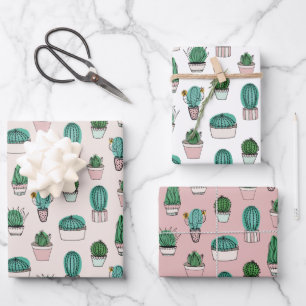 Hoja De Papel De Regalo Patrón de suculentas de cactus