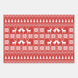 Hoja De Papel De Regalo Patrón de suéter feo