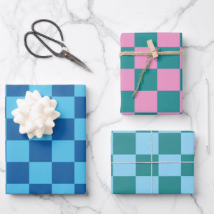 Hoja De Papel De Regalo Patrón de tablero de ajedrez colorido