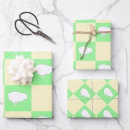 Hoja De Papel De Regalo Patrón de tablero de ajedrez de Pascua con motivo 