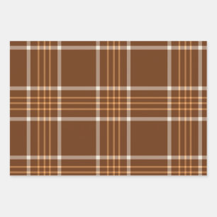 Hoja De Papel De Regalo  Patrón de tartán de cuadros escoceses otoño marró