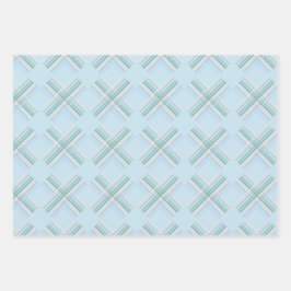 Hoja De Papel De Regalo Patrón de tartán turquesa azul urbano moderno