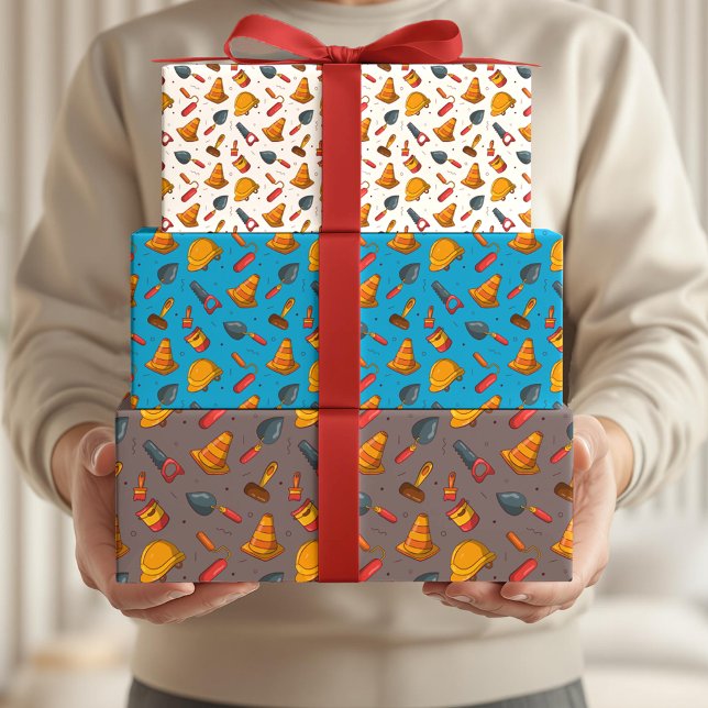 Hoja De Papel De Regalo Patrón de temas de construcción sin foco (Subido por el creador)