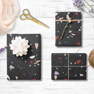 Hoja De Papel De Regalo Patrón de Terrazzo Abstracto Moderno de Mitad de S