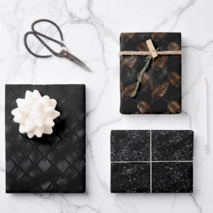 Hoja De Papel De Regalo Patrón de textura estético negro y marrón