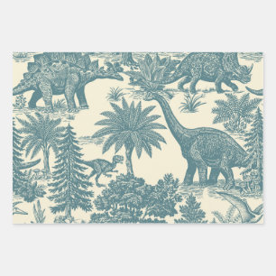 Hoja De Papel De Regalo Patrón de toile de dinosaurio vintage 