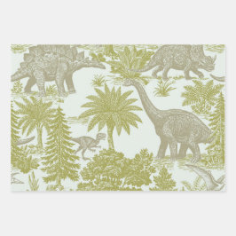 Hoja De Papel De Regalo Patrón de toile de dinosaurio vintage