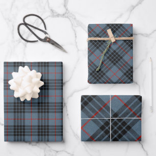 Hoja De Papel De Regalo Patrón de tracción de tartán azul MacKay