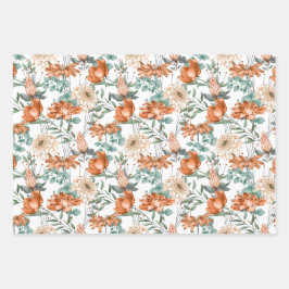 Hoja De Papel De Regalo Patrón de trama de onda verde floral de puntos Nar