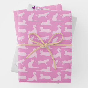 Hoja De Papel De Regalo Patrón de trazas de gato