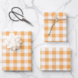 Hoja De Papel De Regalo Patrón de trenzado blanco naranja