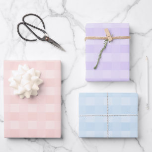 Hoja De Papel De Regalo Patrón de trenzado de Gingham rosa púrpura rosa