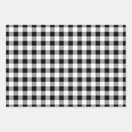 Hoja De Papel De Regalo Patrón de trenzado negro y blanco