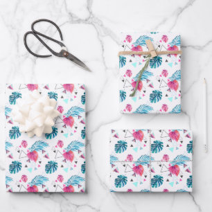 Hoja De Papel De Regalo Patrón de triángulo de hoja tropical