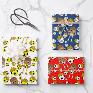 Hoja De Papel De Regalo Patrón de tuercas de fútbol