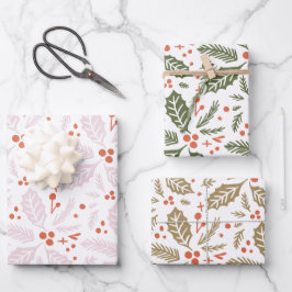 Hoja De Papel De Regalo Patrón de varios colores dibujado a mano de Berry 