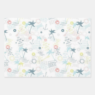 Hoja De Papel De Regalo Patrón de verano