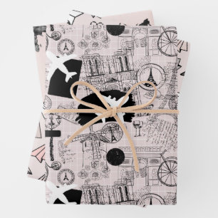 Hoja De Papel De Regalo Patrón de viaje de Wanderlust