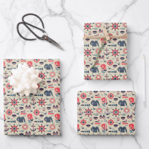 Hoja De Papel De Regalo Patrón de vida marina