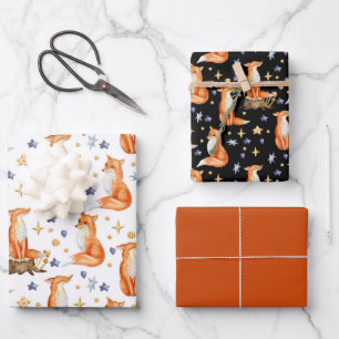 Hoja De Papel De Regalo Patrón de vida silvestre Red Fox Woodland