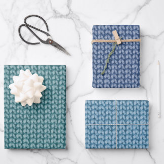 Hoja De Papel De Regalo Patrón de yarn de crochet verde azul