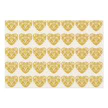Patrón decorativo de corazón dorado mostaza rústic