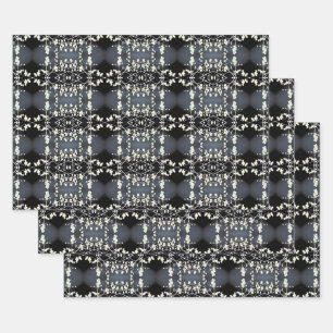 Hoja De Papel De Regalo Patrón decorativo en blanco y negro