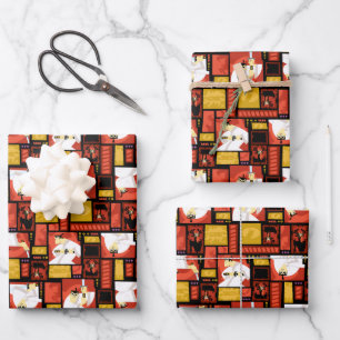 Hoja De Papel De Regalo Patrón del panel de arte de caracteres Samurai Jac